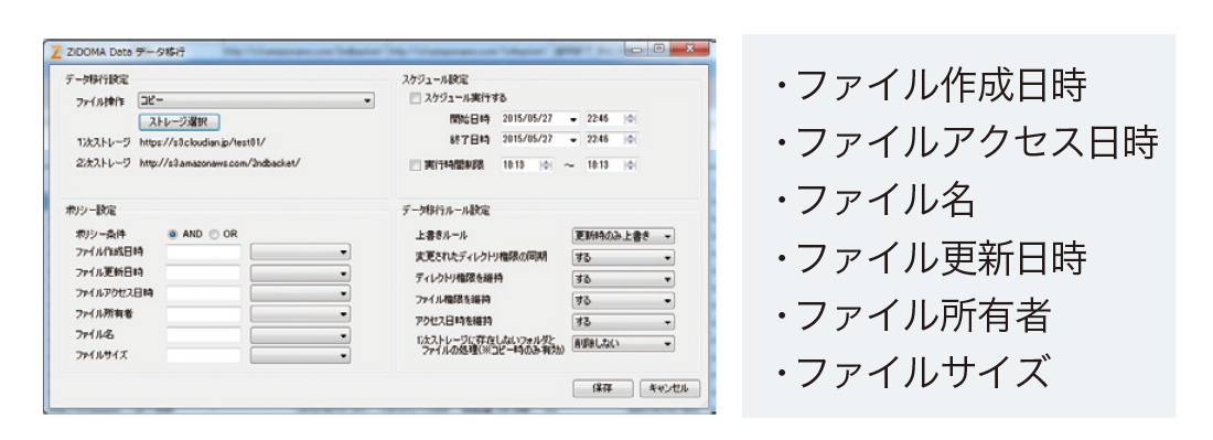 ポリシー設定で処理を自動化