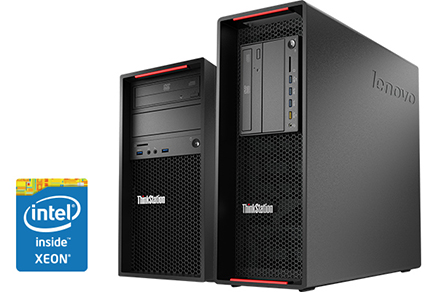 ThinkStation P300 Tower（左）とP500（右）