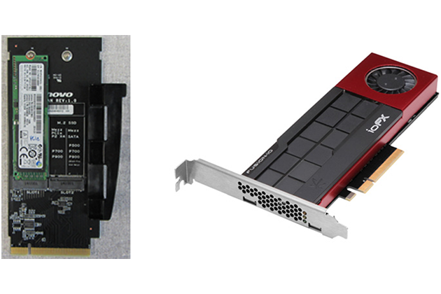 M.2 SSD対応FLEXアダプターの装着状況