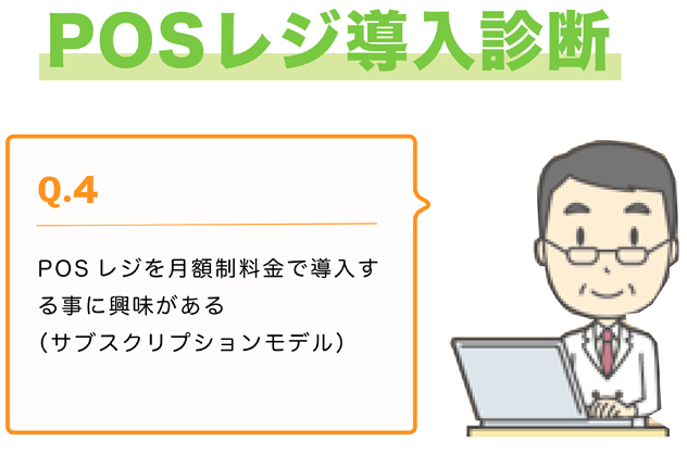 Q.4 POS レジを月額制料金で導入する事に興味がある(サブスクリプションモデル)