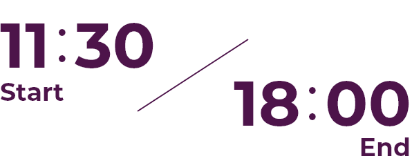 11:30 start 18:00 end